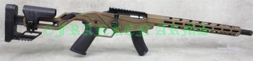 Ruger Precision Rimfire Kleinkaliberbüchse in Burnt Bronze Cerakote mit M-LOK Handschutz.