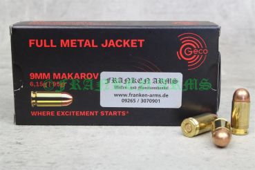 Geco 9mm Makarov Vollmantel 95gr. 6,15g 50 Stück