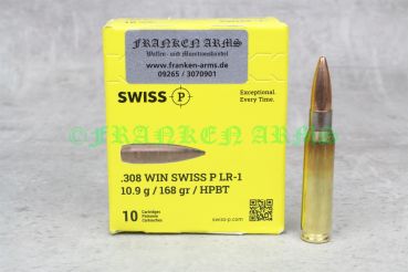 Swiss P .308 Win. LR-1 HPBT 168gr. 10,9g 10 Stück