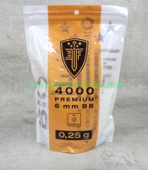 Elite Force Premium Bio BBs 6 mm 0,25g in der 4000er Packung weißer Beutel. Franken Arms