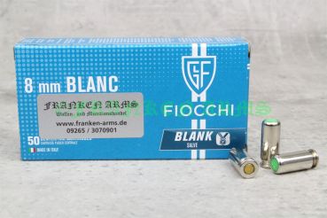 Packung Fiocchi 8mm Knall Platzpatronen (50 Stück) für Schreckschusspistolen Franken Arms