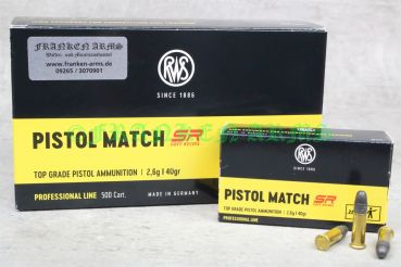 RWS Pistol Match SR .22 l.r. 40gr. 2,6g 50Stück