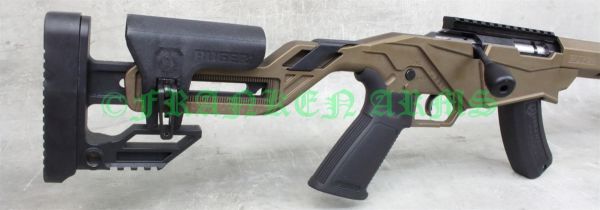 Systemgehäuse der Ruger Precision Rimfire Bronze mit vergrößertem Kammerstängel und Marksman Abzug.