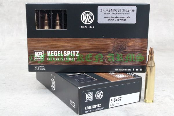 RWS Kegelspitz 5,6x57 74gr. 4,8g 20 Stück
