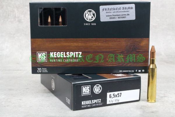 RWS Kegelspitz 6,5x57 127gr. 8,2g 20 Stück