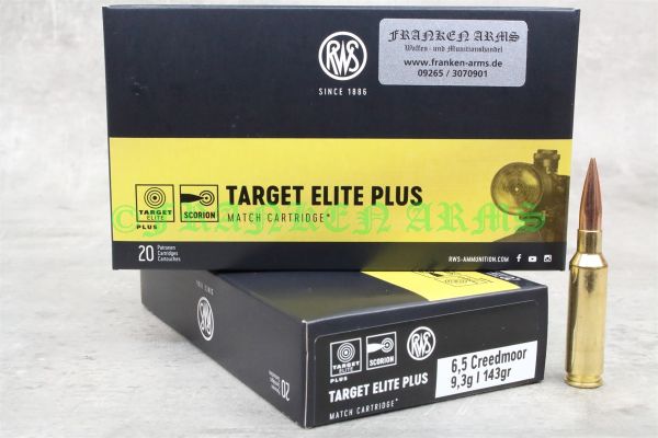 RWS Target Elite Plus 6,5 Creedmoor 143gr. 9,3g 20 Stück