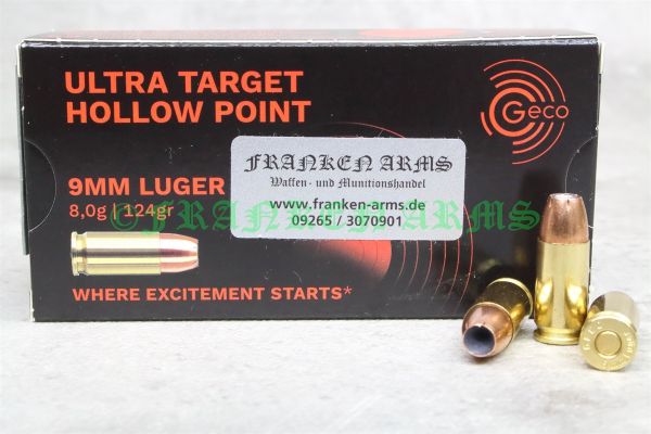 Geco 9mm Luger UTHP 124gr. 8,0g 50 Stück