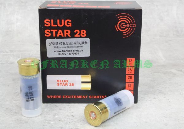 GECO Slug Star Kaliber 12 67,5 Flintenlaufpatrone 25er Packung für IPSC Training
