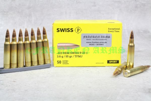 Swiss P .223 Rem. ID-1 FMJ 55gr. 3,6g 50 Stück