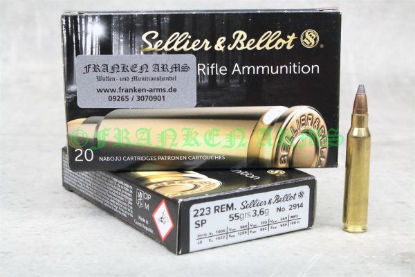 Sellier&Bellot .223 Rem. SP 55gr. 3,6g 20Stück