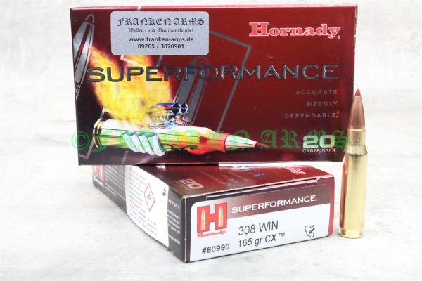 Hornady Superformance CX .308 Win. 165gr. 10,7g 20 Stück