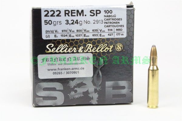 Sellier&Bellot .222 Rem. SP 50gr. 3,24g 100 Stück