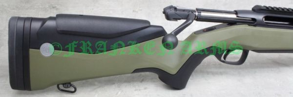 Grüner Outdoor Polymerschaft der Steyr RMS WILD mit verstellbarer Wangenauflage